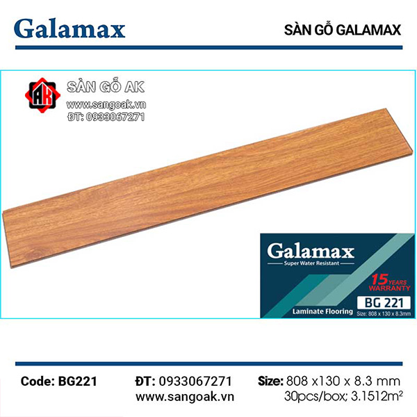 Sàn Gỗ Công Nghiệp TQ Galamax 8.3mm BG221